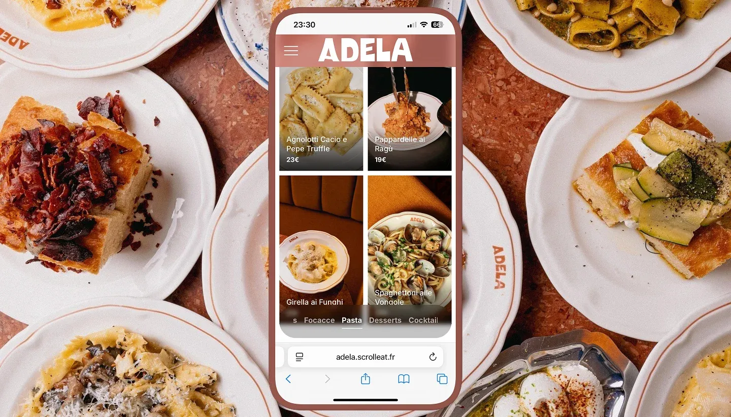 Menu Adela sur ScrollEat